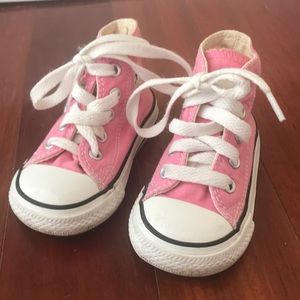 Pink high top converse